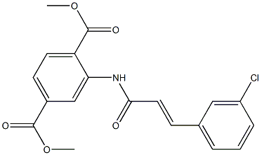 dimethyl 2-[[(E)-3-(3-chlorophenyl)prop-2-enoyl]amino]benzene-1,4-dicarboxylate Struktur