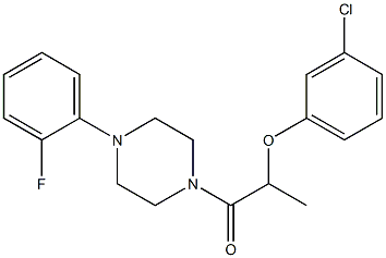 2-(3-chlorophenoxy)-1-[4-(2-fluorophenyl)piperazin-1-yl]propan-1-one Struktur