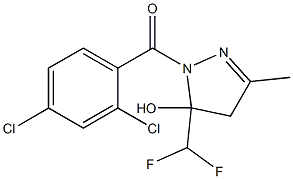 (2,4-dichlorophenyl)-[5-(difluoromethyl)-5-hydroxy-3-methyl-4H-pyrazol-1-yl]methanone Struktur