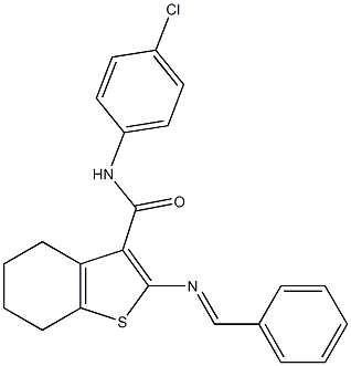 2-[(E)-benzylideneamino]-N-(4-chlorophenyl)-4,5,6,7-tetrahydro-1-benzothiophene-3-carboxamide Struktur