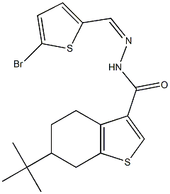 N-[(Z)-(5-bromothiophen-2-yl)methylideneamino]-6-tert-butyl-4,5,6,7-tetrahydro-1-benzothiophene-3-carboxamide Struktur