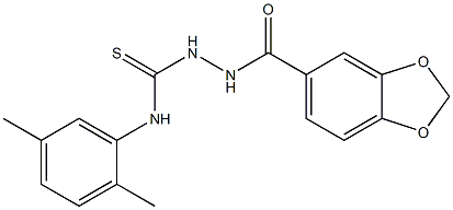 1-(1,3-benzodioxole-5-carbonylamino)-3-(2,5-dimethylphenyl)thiourea Struktur