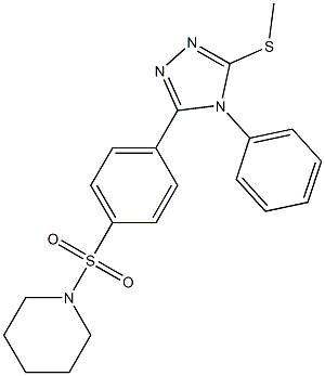 1-[4-(5-methylsulfanyl-4-phenyl-1,2,4-triazol-3-yl)phenyl]sulfonylpiperidine Struktur