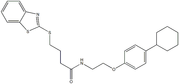 4-(1,3-benzothiazol-2-ylsulfanyl)-N-[2-(4-cyclohexylphenoxy)ethyl]butanamide Struktur