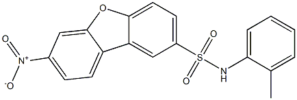 N-(2-methylphenyl)-7-nitrodibenzofuran-2-sulfonamide Struktur