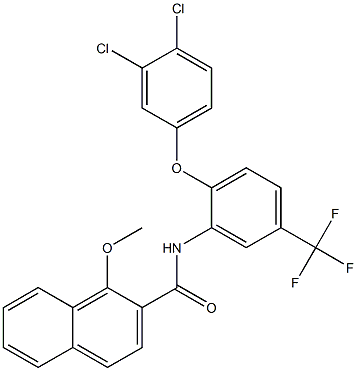 N-[2-(3,4-dichlorophenoxy)-5-(trifluoromethyl)phenyl]-1-methoxynaphthalene-2-carboxamide Struktur