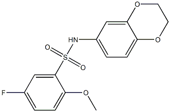 N-(2,3-dihydro-1,4-benzodioxin-6-yl)-5-fluoro-2-methoxybenzenesulfonamide Struktur