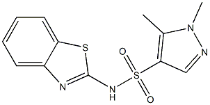 N-(1,3-benzothiazol-2-yl)-1,5-dimethylpyrazole-4-sulfonamide Struktur