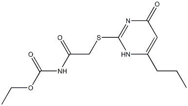 ethyl N-[2-[(4-oxo-6-propyl-1H-pyrimidin-2-yl)sulfanyl]acetyl]carbamate Structure