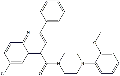 (6-chloro-2-phenylquinolin-4-yl)-[4-(2-ethoxyphenyl)piperazin-1-yl]methanone Struktur