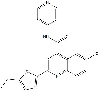 6-chloro-2-(5-ethylthiophen-2-yl)-N-pyridin-4-ylquinoline-4-carboxamide Struktur