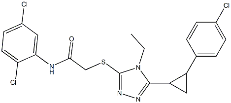 2-[[5-[2-(4-chlorophenyl)cyclopropyl]-4-ethyl-1,2,4-triazol-3-yl]sulfanyl]-N-(2,5-dichlorophenyl)acetamide Struktur