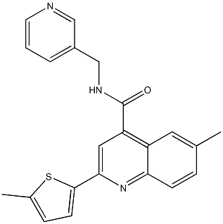 6-methyl-2-(5-methylthiophen-2-yl)-N-(pyridin-3-ylmethyl)quinoline-4-carboxamide Struktur