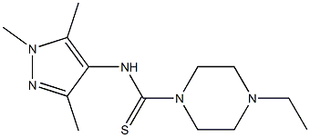 4-ethyl-N-(1,3,5-trimethylpyrazol-4-yl)piperazine-1-carbothioamide Struktur