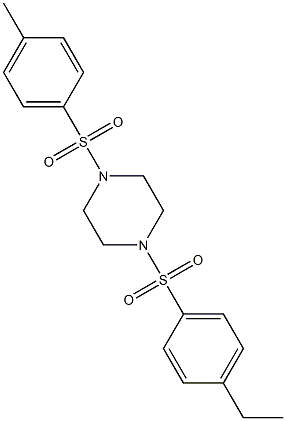 1-(4-ethylphenyl)sulfonyl-4-(4-methylphenyl)sulfonylpiperazine Struktur