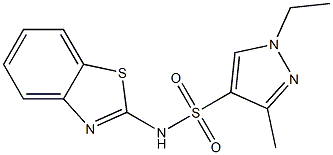 N-(1,3-benzothiazol-2-yl)-1-ethyl-3-methylpyrazole-4-sulfonamide Struktur