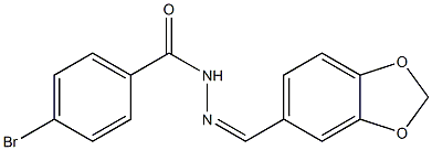 N-[(Z)-1,3-benzodioxol-5-ylmethylideneamino]-4-bromobenzamide Struktur