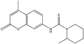 2-methyl-N-(4-methyl-2-oxochromen-7-yl)piperidine-1-carbothioamide Struktur