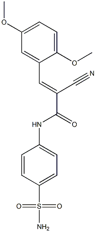 (E)-2-cyano-3-(2,5-dimethoxyphenyl)-N-(4-sulfamoylphenyl)prop-2-enamide Struktur