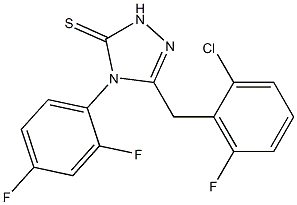 3-[(2-chloro-6-fluorophenyl)methyl]-4-(2,4-difluorophenyl)-1H-1,2,4-triazole-5-thione Struktur