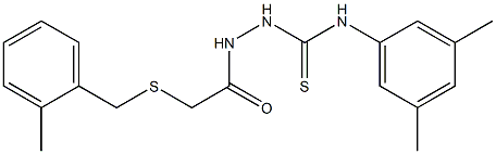 1-(3,5-dimethylphenyl)-3-[[2-[(2-methylphenyl)methylsulfanyl]acetyl]amino]thiourea Struktur