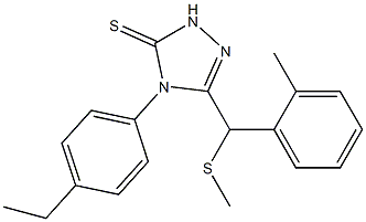 4-(4-ethylphenyl)-3-[(2-methylphenyl)methylsulfanylmethyl]-1H-1,2,4-triazole-5-thione Struktur