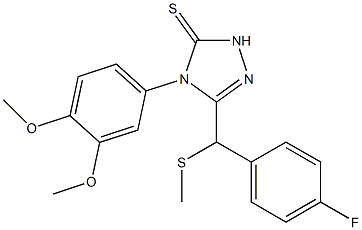 4-(3,4-dimethoxyphenyl)-3-[(4-fluorophenyl)methylsulfanylmethyl]-1H-1,2,4-triazole-5-thione Struktur