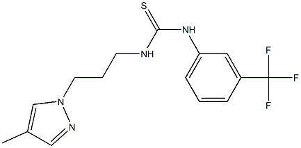 1-[3-(4-methylpyrazol-1-yl)propyl]-3-[3-(trifluoromethyl)phenyl]thiourea Struktur