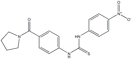 1-(4-nitrophenyl)-3-[4-(pyrrolidine-1-carbonyl)phenyl]thiourea Struktur