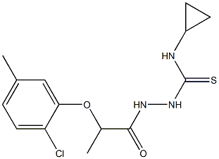 1-[2-(2-chloro-5-methylphenoxy)propanoylamino]-3-cyclopropylthiourea Struktur