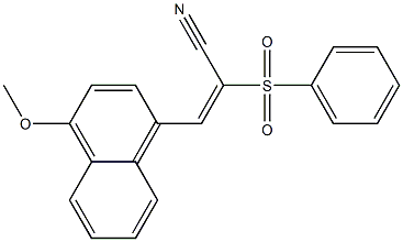 (E)-2-(benzenesulfonyl)-3-(4-methoxynaphthalen-1-yl)prop-2-enenitrile Struktur