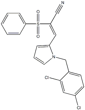 (Z)-2-(benzenesulfonyl)-3-[1-[(2,4-dichlorophenyl)methyl]pyrrol-2-yl]prop-2-enenitrile Struktur