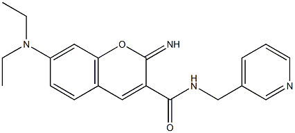 7-(diethylamino)-2-imino-N-(pyridin-3-ylmethyl)chromene-3-carboxamide Struktur