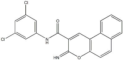 N-(3,5-dichlorophenyl)-3-iminobenzo[f]chromene-2-carboxamide Struktur