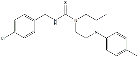 N-[(4-chlorophenyl)methyl]-3-methyl-4-(4-methylphenyl)piperazine-1-carbothioamide Struktur