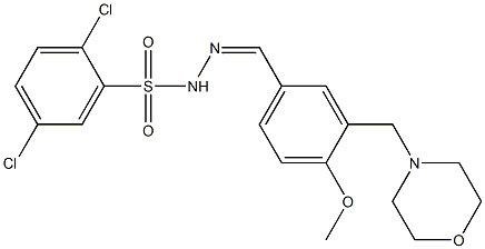 2,5-dichloro-N-[(Z)-[4-methoxy-3-(morpholin-4-ylmethyl)phenyl]methylideneamino]benzenesulfonamide Struktur