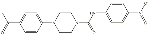 4-(4-acetylphenyl)-N-(4-nitrophenyl)piperazine-1-carboxamide Struktur