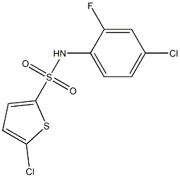 5-chloro-N-(4-chloro-2-fluorophenyl)thiophene-2-sulfonamide Struktur