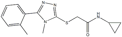 N-cyclopropyl-2-[[4-methyl-5-(2-methylphenyl)-1,2,4-triazol-3-yl]sulfanyl]acetamide Struktur