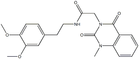 N-[2-(3,4-dimethoxyphenyl)ethyl]-2-(1-methyl-2,4-dioxoquinazolin-3-yl)acetamide Struktur