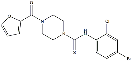 N-(4-bromo-2-chlorophenyl)-4-(furan-2-carbonyl)piperazine-1-carbothioamide Struktur