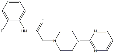 N-(2-fluorophenyl)-2-(4-pyrimidin-2-ylpiperazin-1-yl)acetamide Struktur