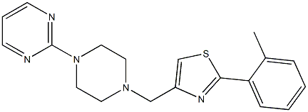 2-(2-methylphenyl)-4-[(4-pyrimidin-2-ylpiperazin-1-yl)methyl]-1,3-thiazole Struktur