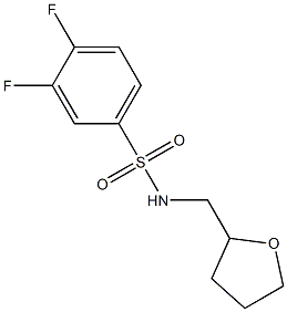 3,4-difluoro-N-(oxolan-2-ylmethyl)benzenesulfonamide Struktur