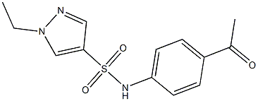 N-(4-acetylphenyl)-1-ethylpyrazole-4-sulfonamide Struktur