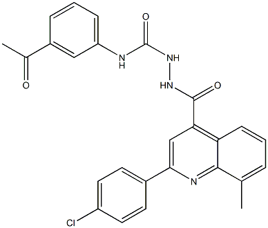 1-(3-acetylphenyl)-3-[[2-(4-chlorophenyl)-8-methylquinoline-4-carbonyl]amino]urea Struktur