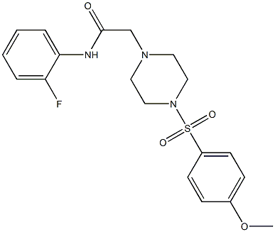 N-(2-fluorophenyl)-2-[4-(4-methoxyphenyl)sulfonylpiperazin-1-yl]acetamide Struktur