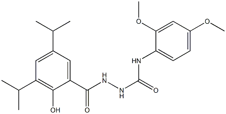 1-(2,4-dimethoxyphenyl)-3-[[2-hydroxy-3,5-di(propan-2-yl)benzoyl]amino]urea Struktur