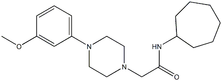 N-cycloheptyl-2-[4-(3-methoxyphenyl)piperazin-1-yl]acetamide Struktur