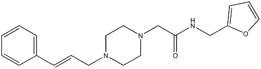 N-(furan-2-ylmethyl)-2-[4-[(E)-3-phenylprop-2-enyl]piperazin-1-yl]acetamide Struktur